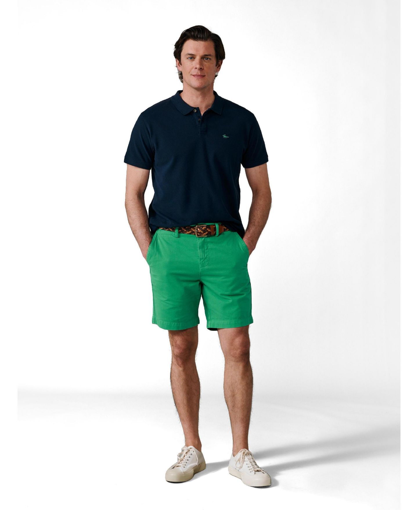 Мужские шорты Aubin Stamford Chino Short inseam: 7.87 Inch., цвет: Зелёный — фото 2