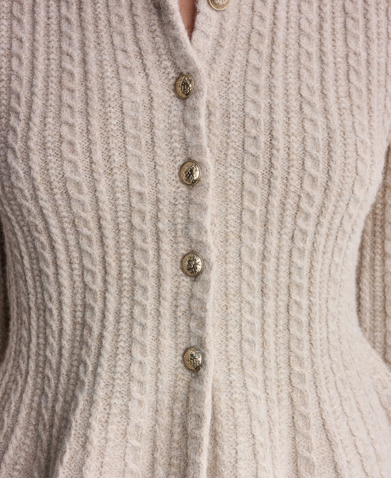 Women's Peplum Cable-Knit Cardigan Sweater