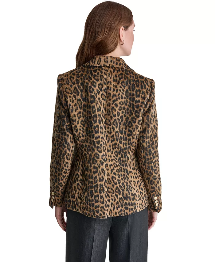 Women's Leopard-Print Shoulder-Padded Blazer - thumbnail 4