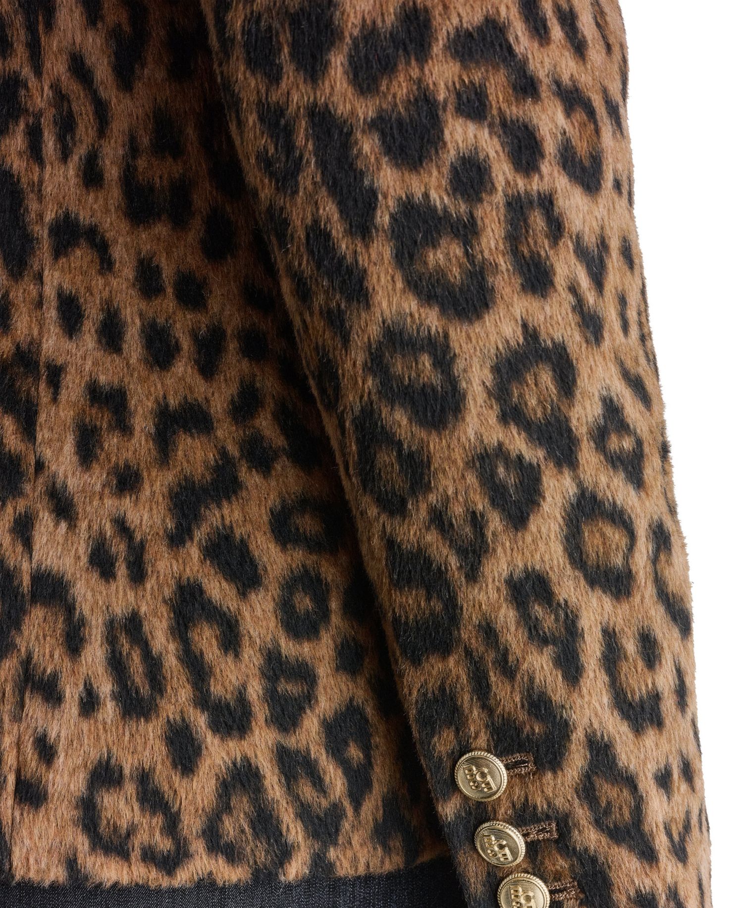 Women's Leopard-Print Shoulder-Padded Blazer