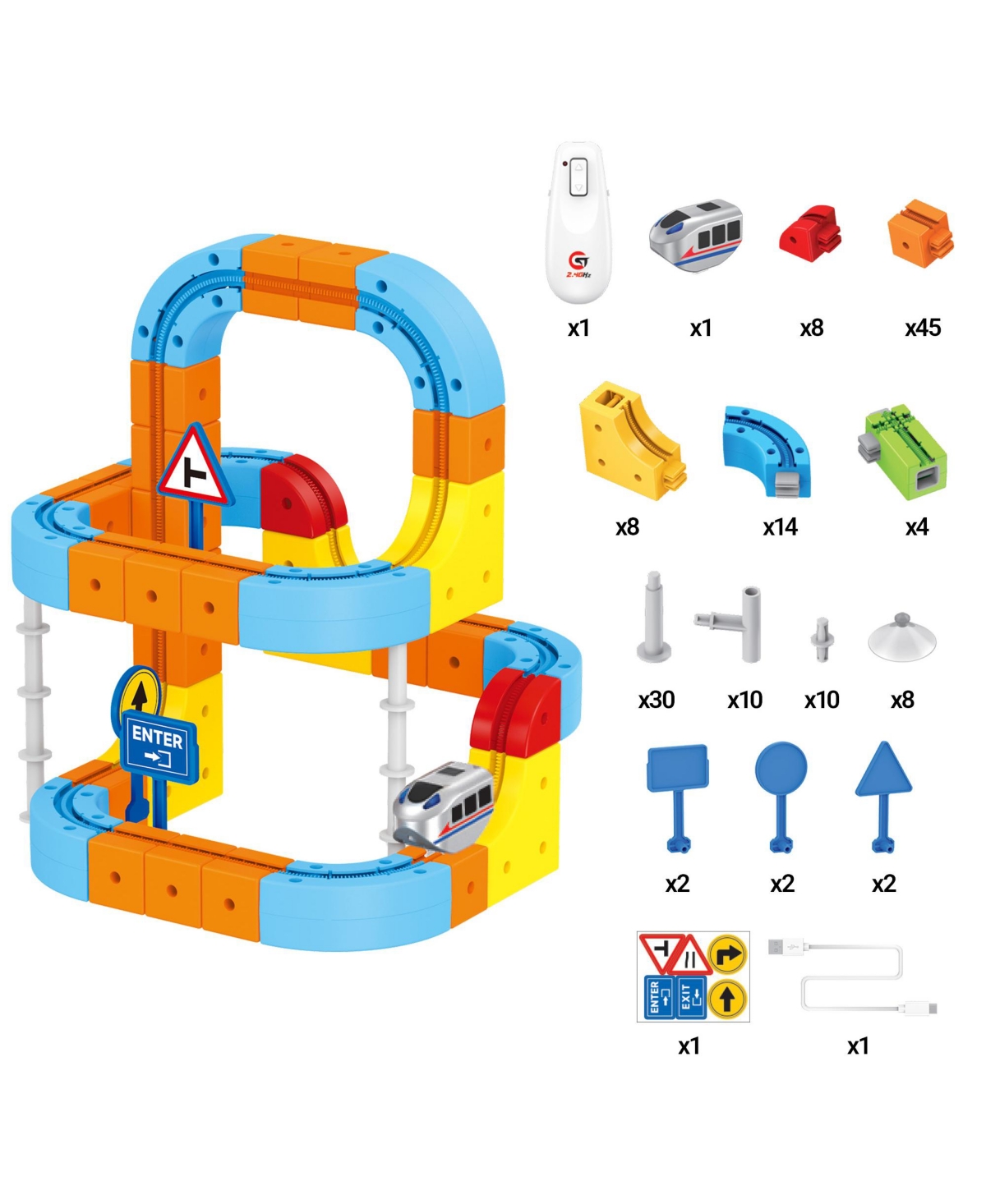 Contixo MT5 3D Gear Track Motorized Remote Control 147-Piece Building Set, Ages 6+