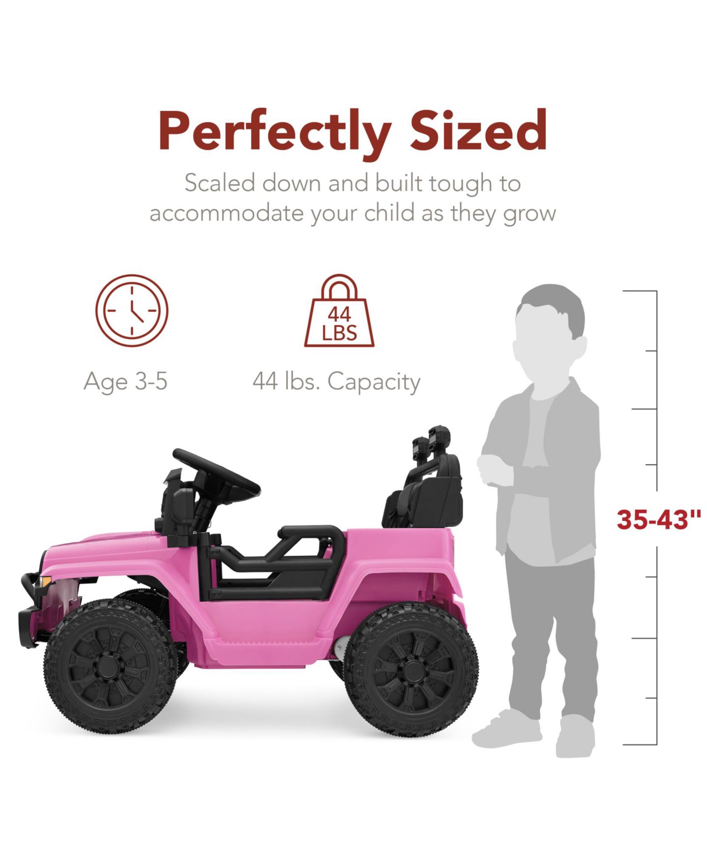Детская игрушка Best Choice Products 12V Kids Ride On Truck w/ Remote Control, Electric Car for Toddlers 3-5, Safety Harness, цвет: Пудровый розовый — фото 3