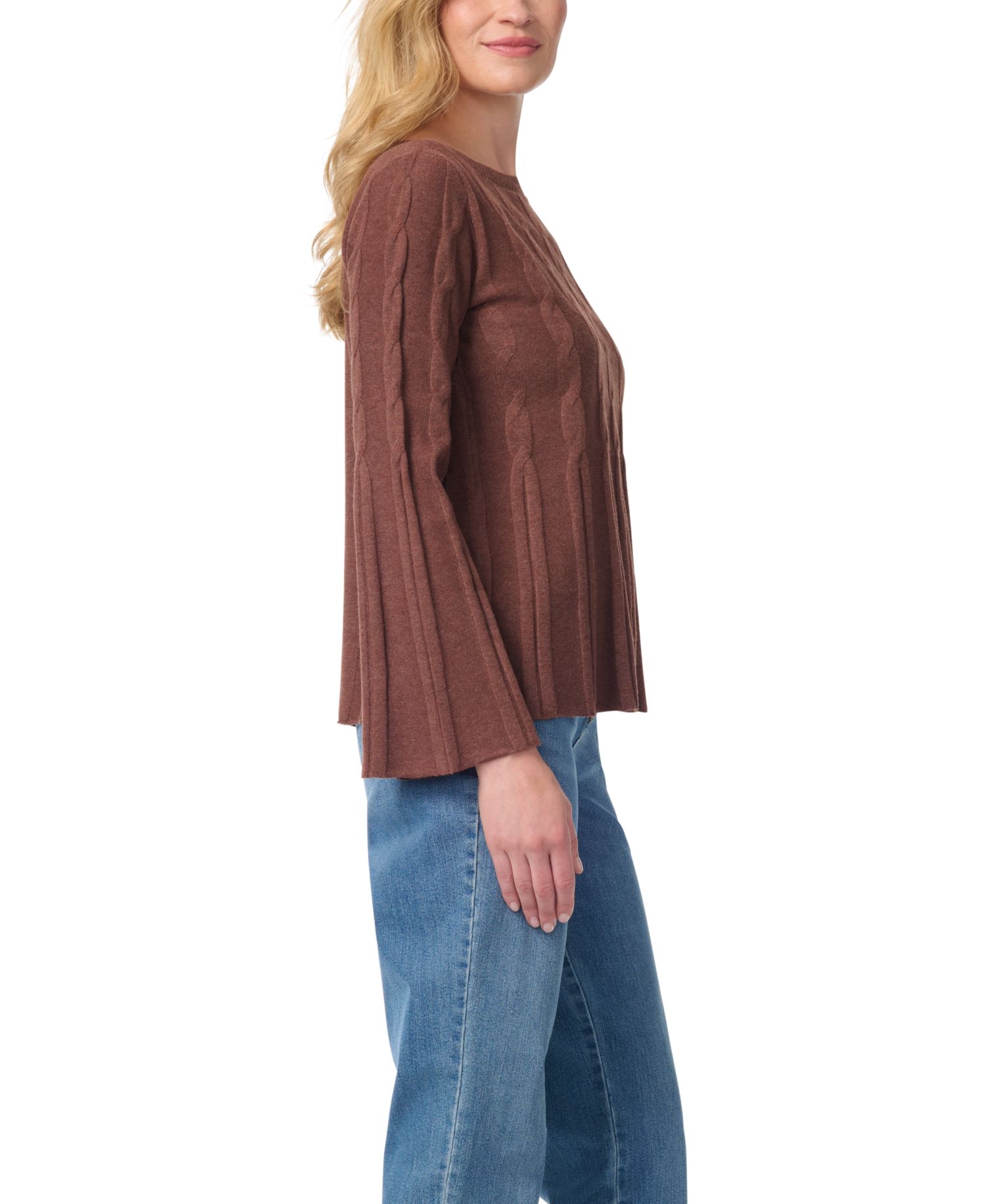 Women's Maren Cable-Knit Boat Neck Bell Sleeve Sweater