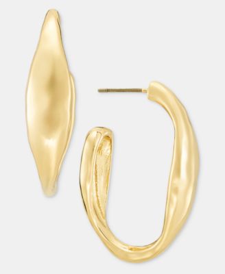 Medium Textured Hoop Earrings
