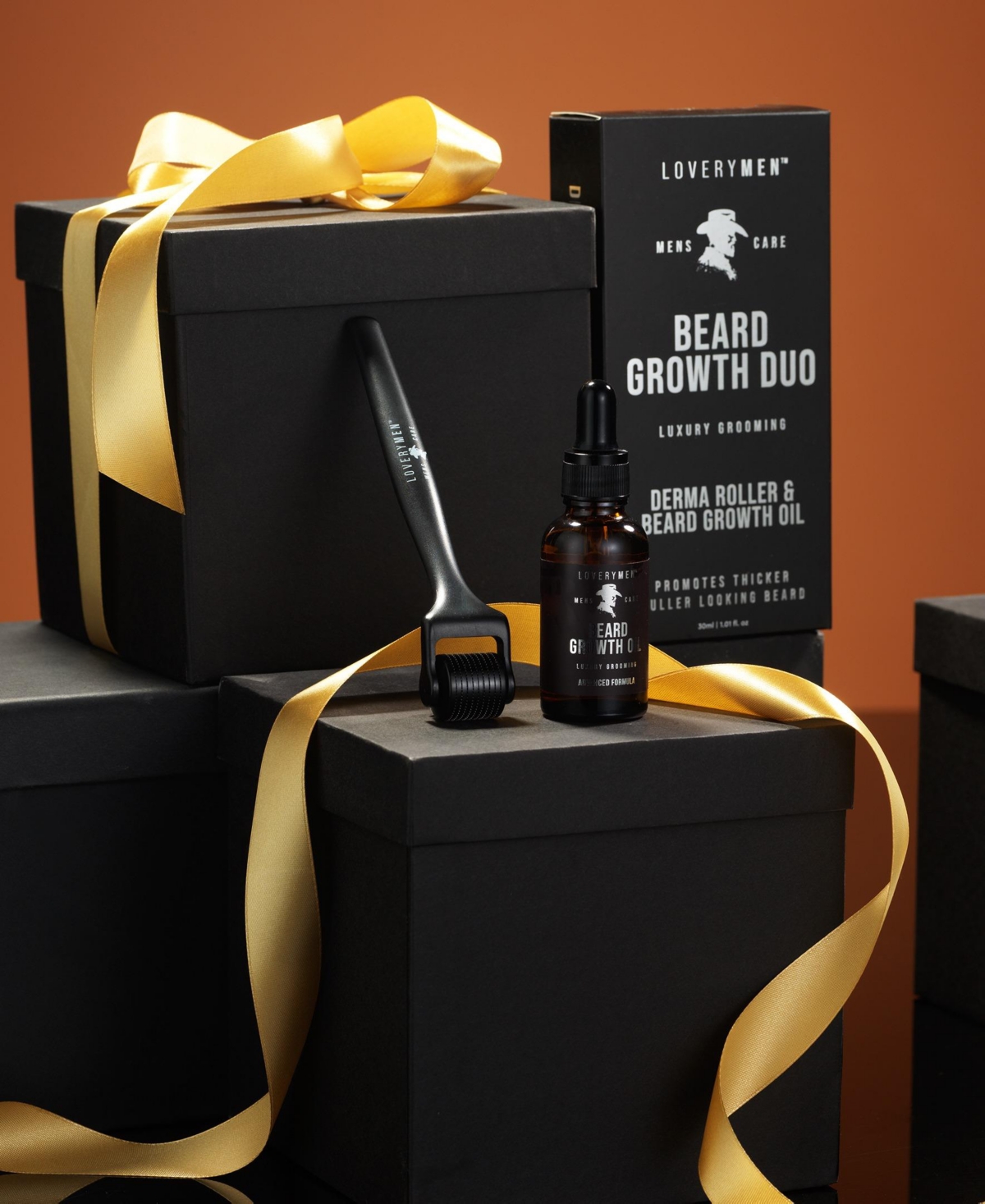 Lovery 2-Piece Derma Roller and Beard Growth Oil Gift Set - Men's Beard Grooming