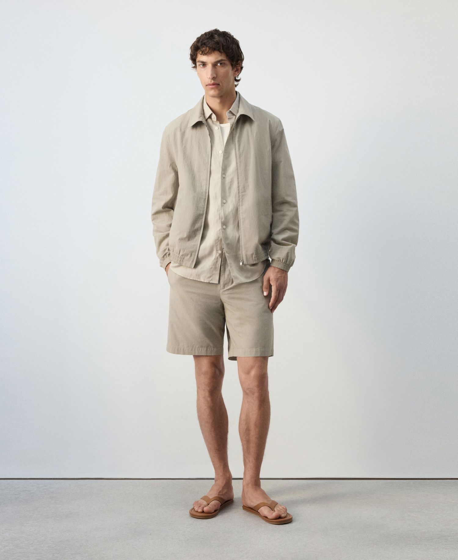 Men's Slim-Fit Micro-Check Bermuda 8.54" InseamShorts