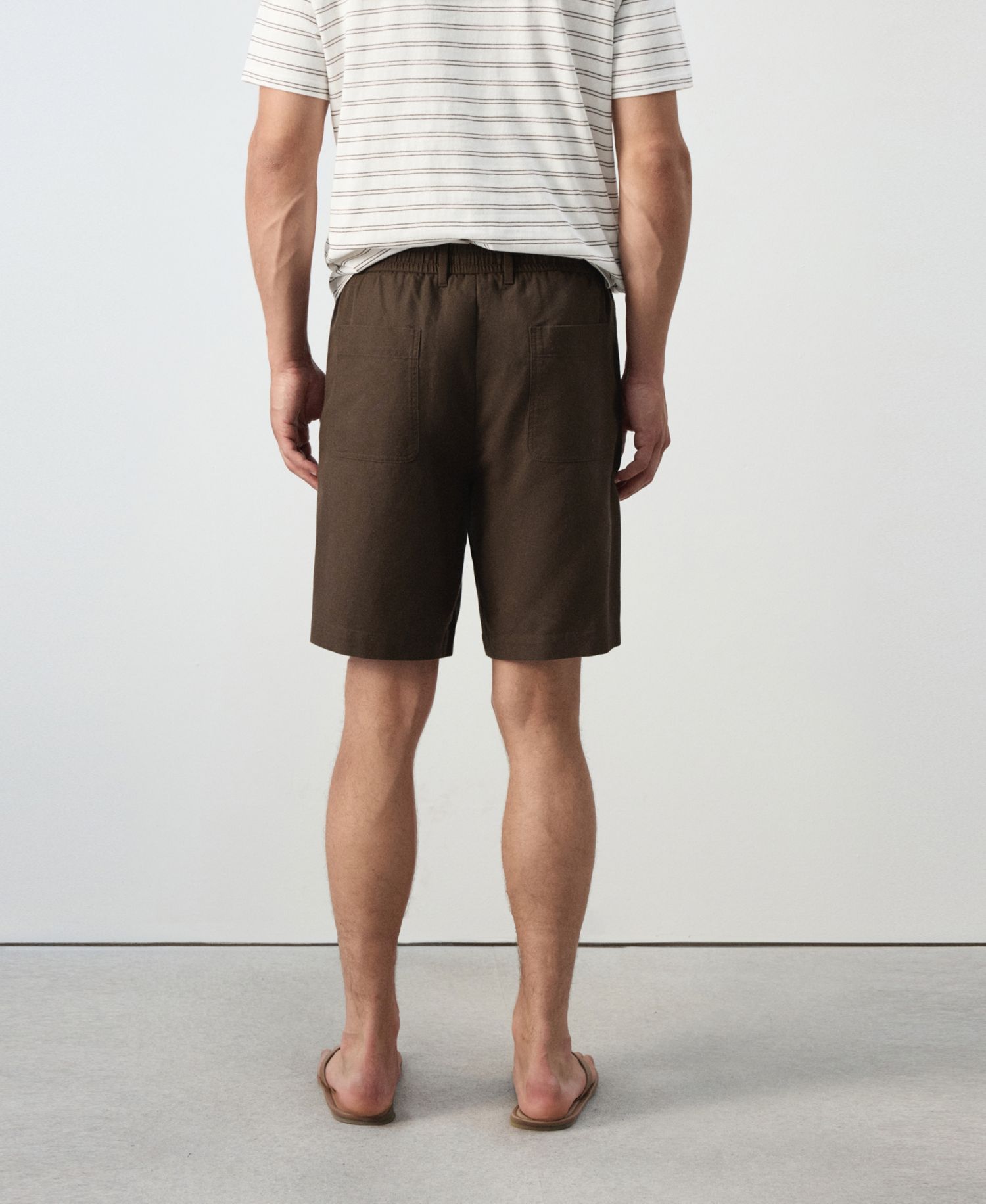 Men's Cotton-Linen Blend Mid-Rise Bermuda 8.54" Inseam Shorts