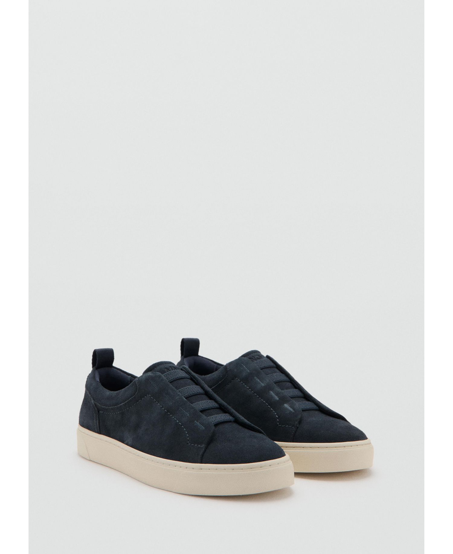 Men's Vibram Sole Suede Leather Slip-On Sneakers