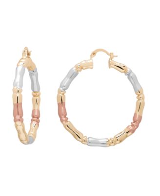 Tri-Color 50mm Hoop Earrings