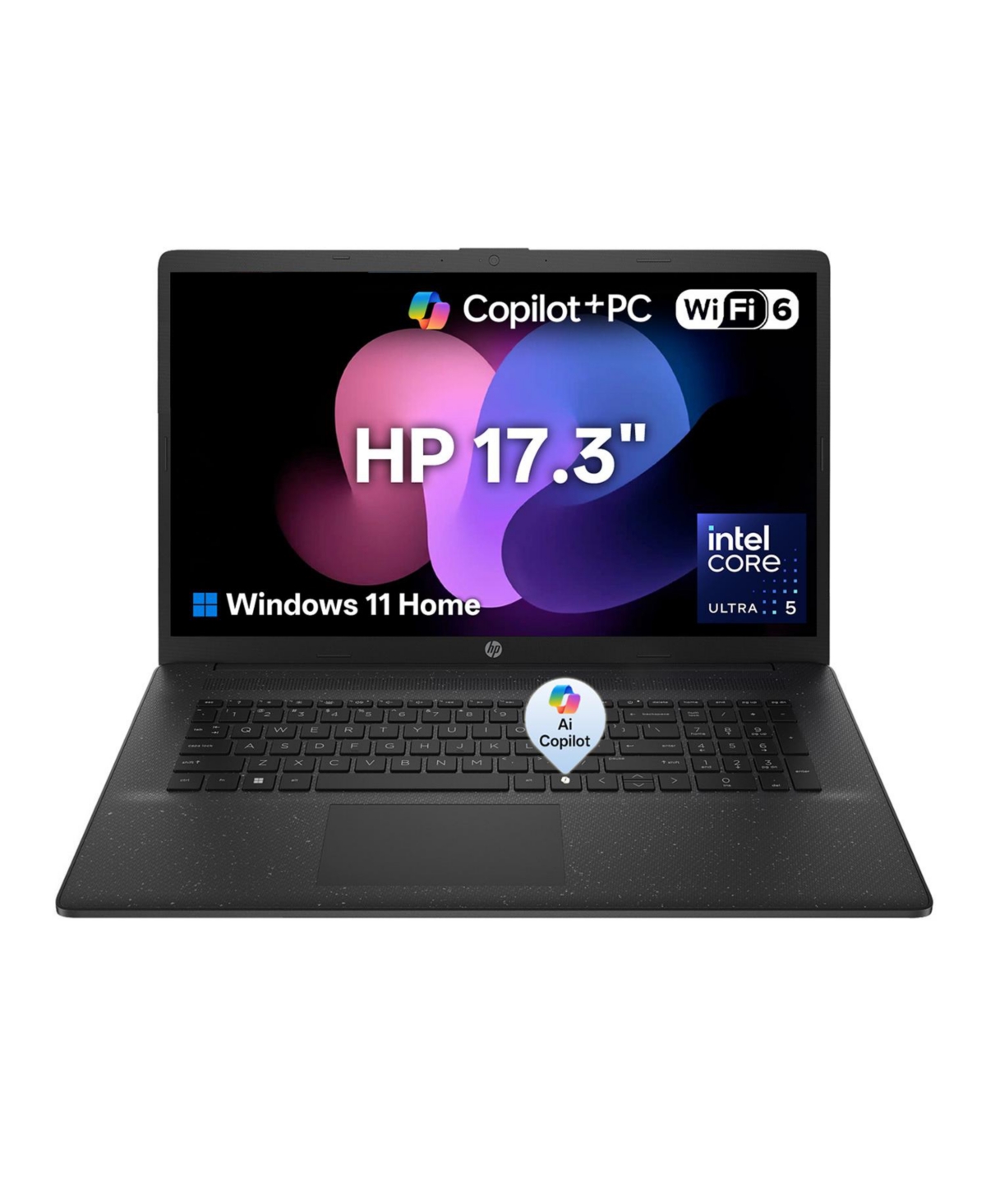 Hp 17.3" Business Copilot Ai Laptop, More WorkspaceandAI Task, Core Ultra 5 225U, Intel Graphics, 12GB DDR5, 512GB Ssd, Wi-Fi 6, Win11 Home, Black