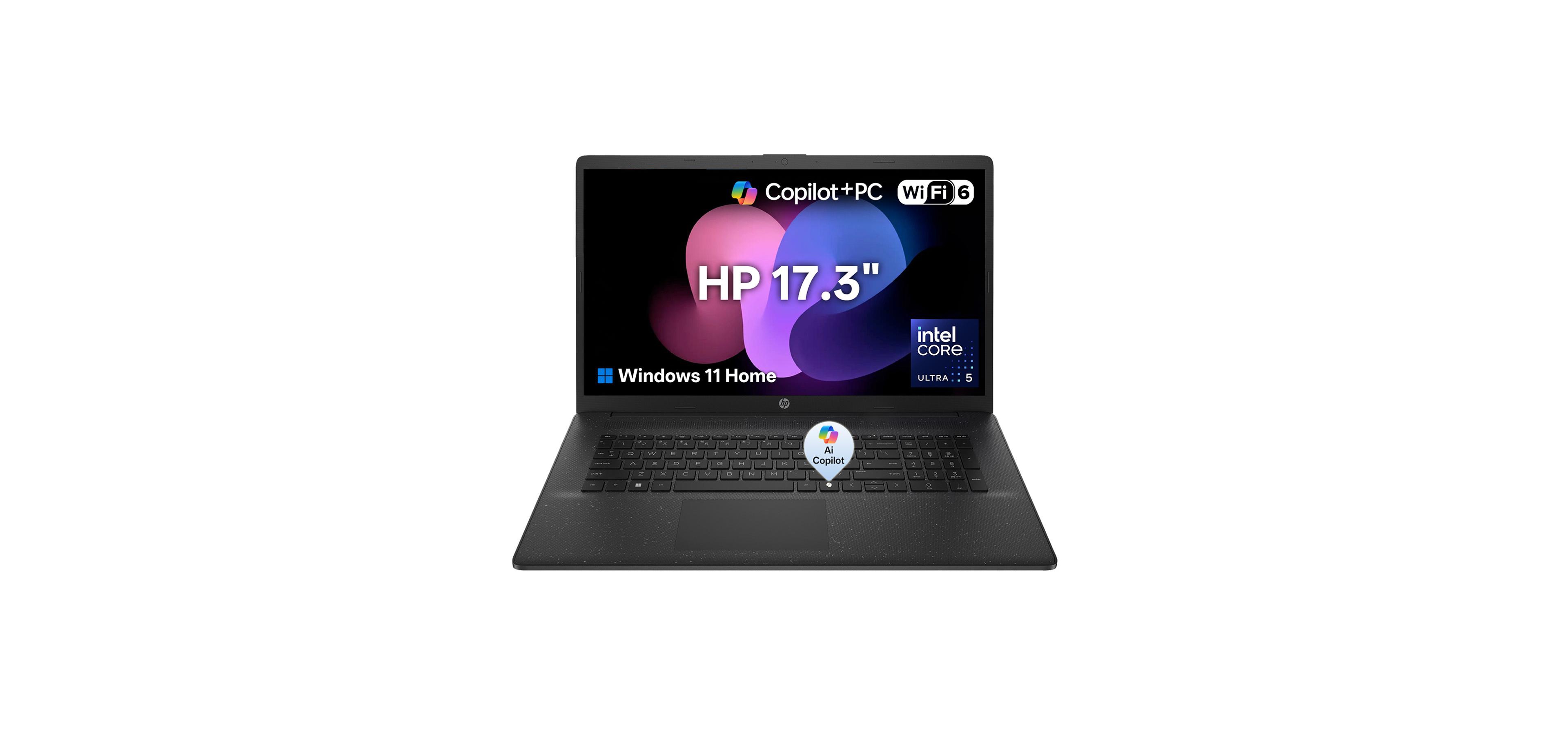 Hp 17.3" Business Copilot Ai Laptop, More WorkspaceandAI Task, Core Ultra 5 225U, Intel Graphics, 12GB DDR5, 512GB Ssd, Wi-Fi 6, Win11 Home, Black