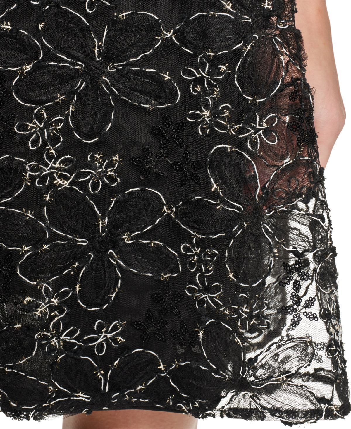 Dkny Petite Sequin Fit & Flare Dress