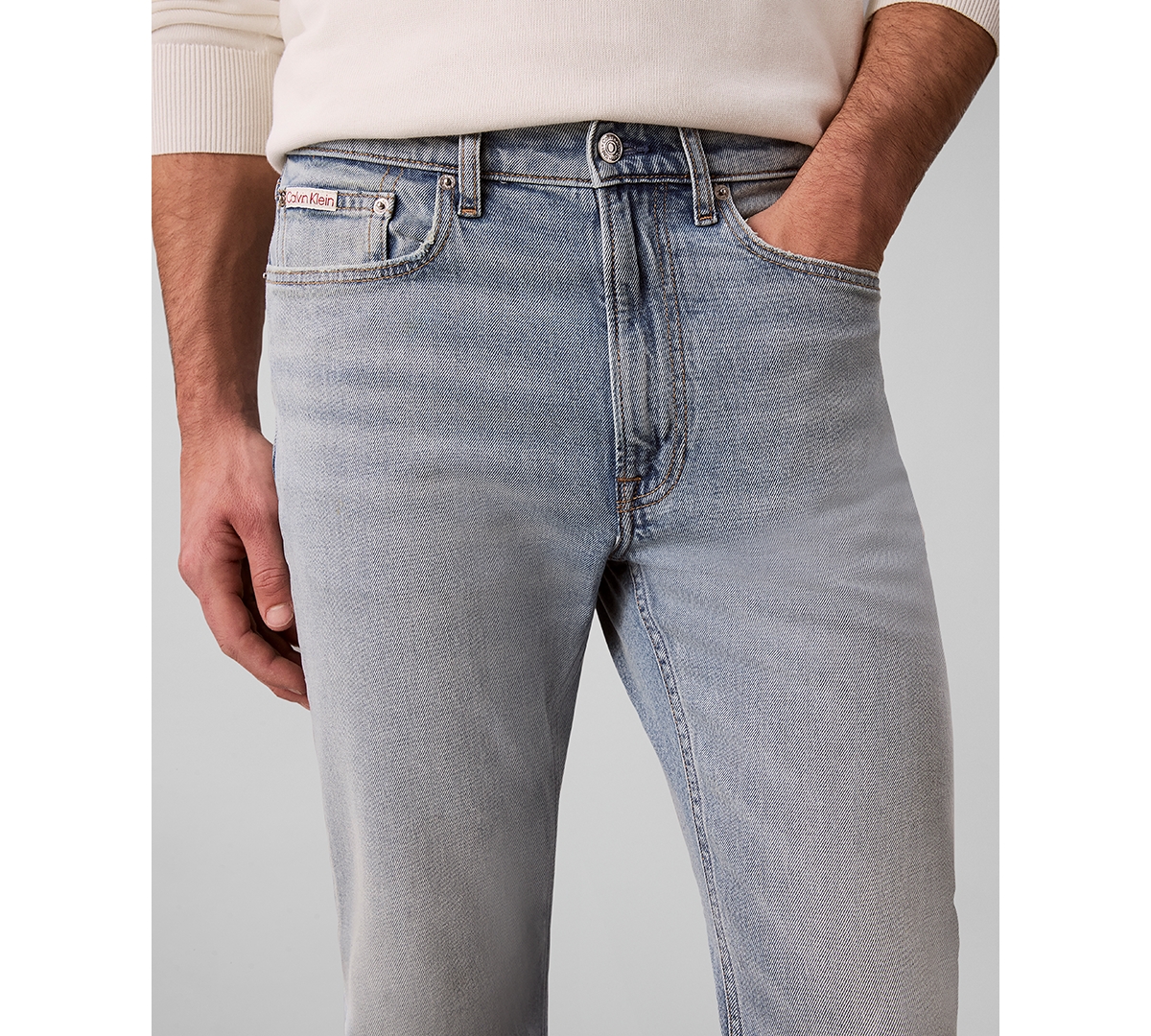 Calvin Klein Men's Straight-Fit Stretch Denim Jeans