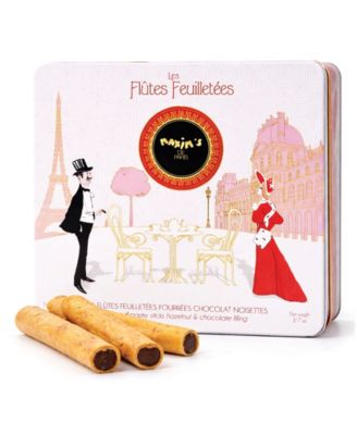 Holiday Chocolate Crispy Puff Pastry Wafers Tin, 16 Pieces