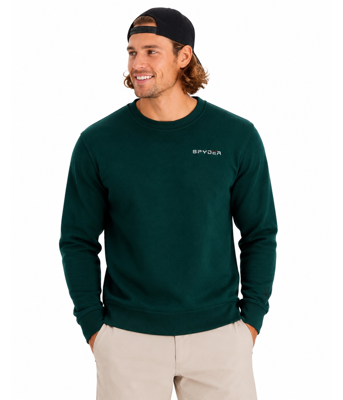 Spyder Men's Fleece Crew - Forest green
