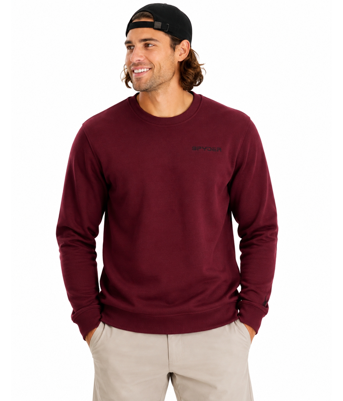 Spyder Men's Fleece Crew - Mahogany