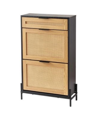 Entryway Shoe Cabinet with 2 Flip-Top Drawers and Compact Storage
