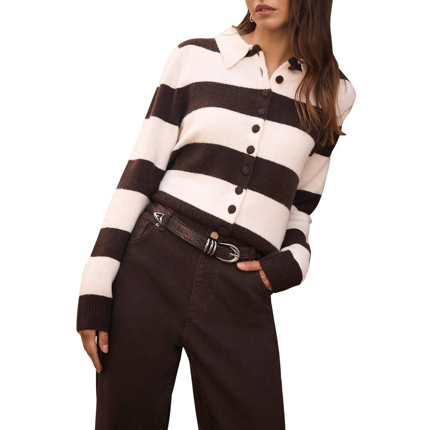 Women's Striped Knit Cardigan