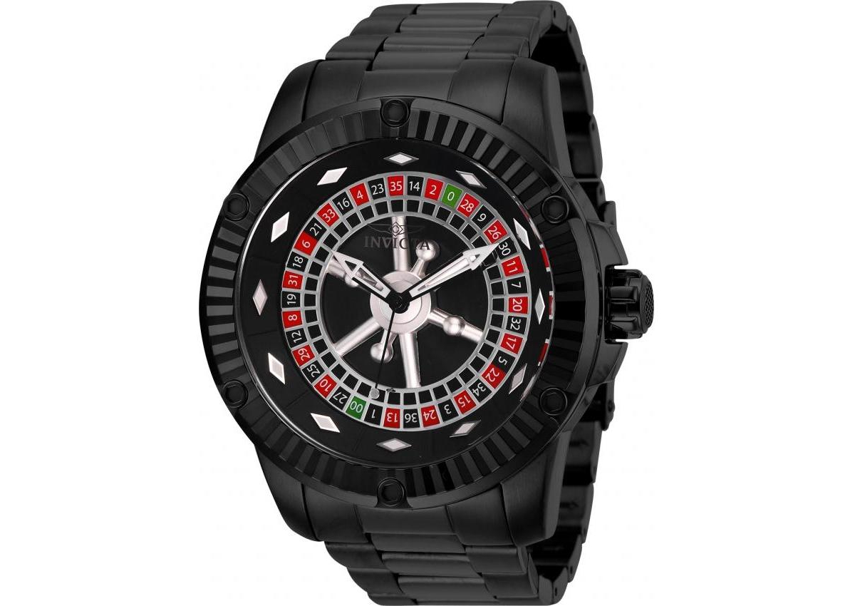 28712 Mens Specialty Automatic 3 Hand Multi Color Dial Watch with Black Tone