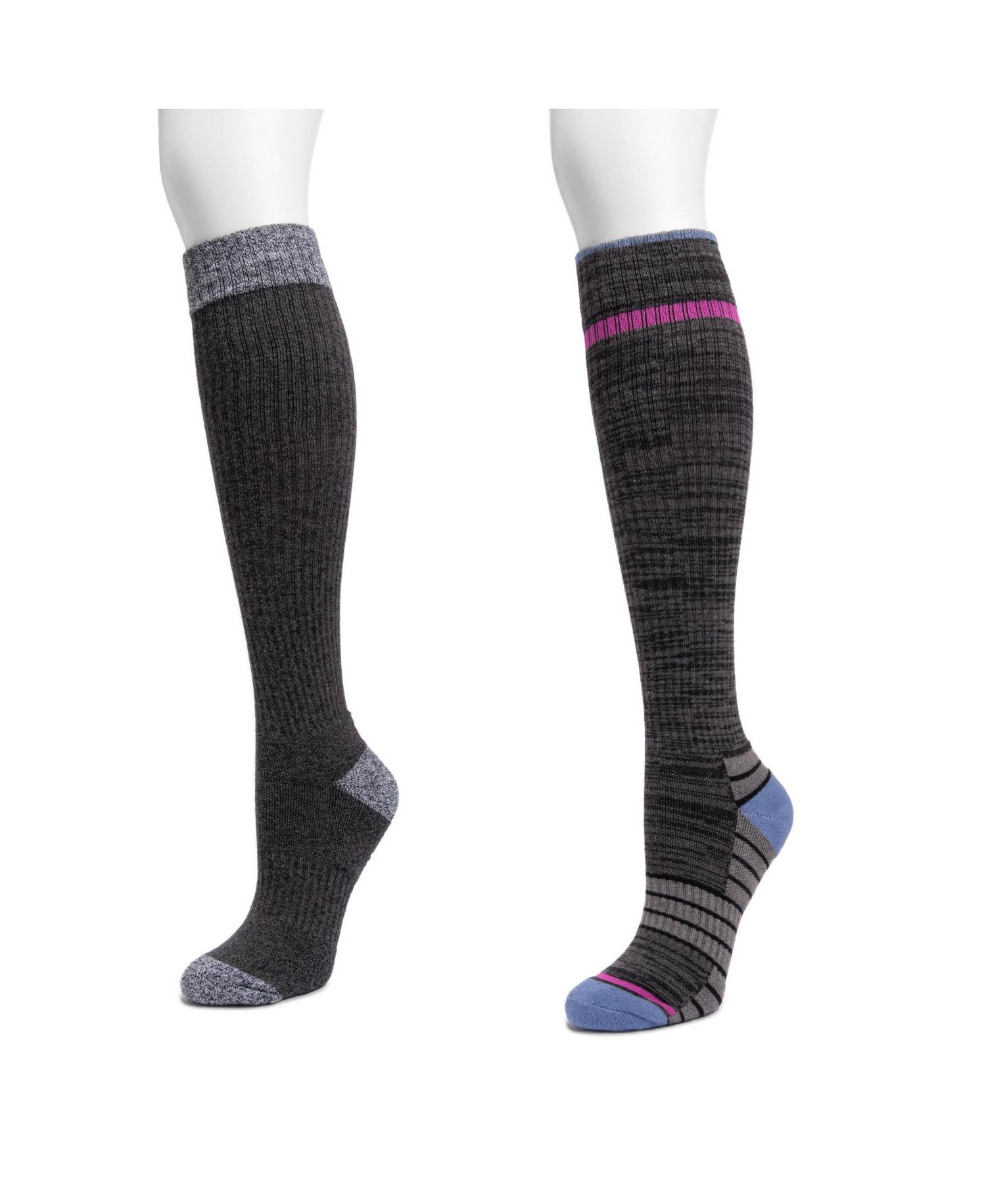 Women's 2 Pair Pack Compression Knee High Cotton Socks