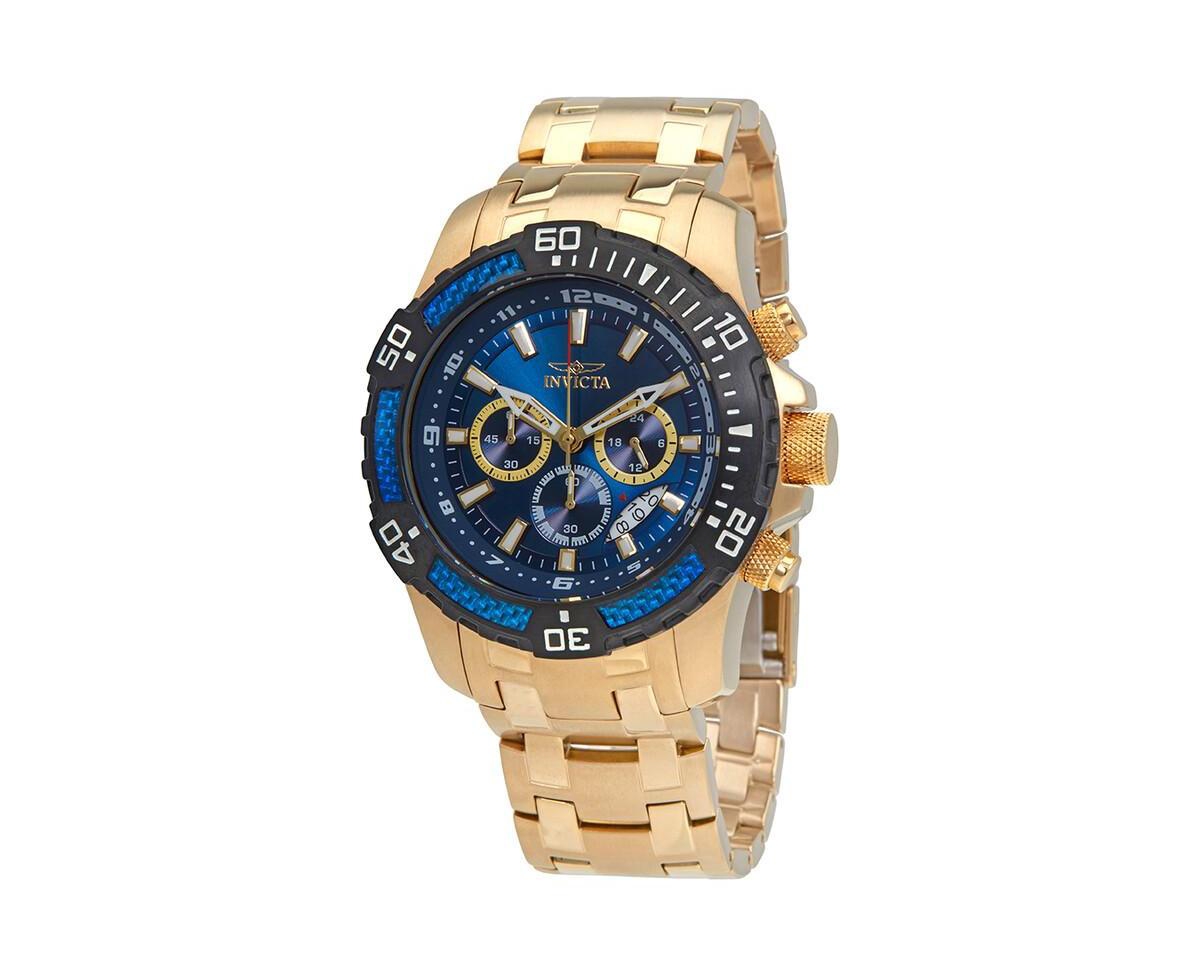 24856 Mens Pro Diver Quartz Chronograph Silver Dial Watch with Silver Tone