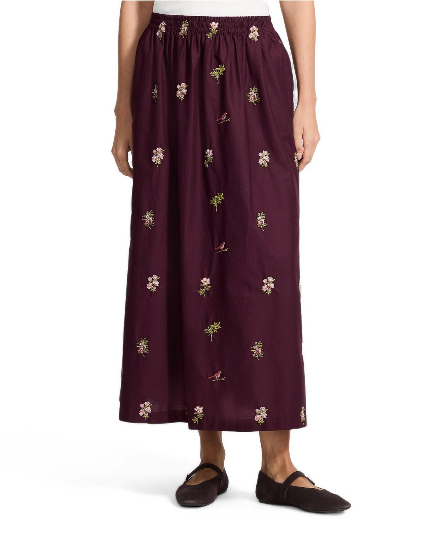 Women's Poplin Pull On Maxi Skirt