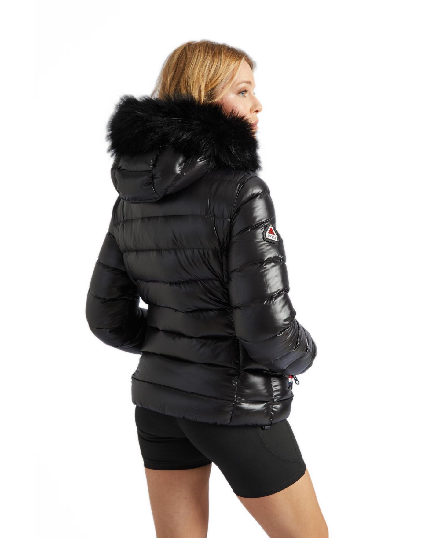 Женская куртка JACK1T Faux Fur Hooded Puffer, цвет: Чёрный — фото 3