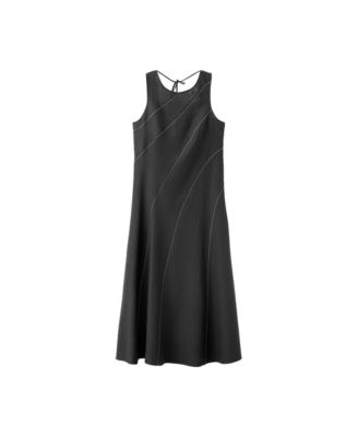 Women's A-Line Midi Linen-Blend Dress