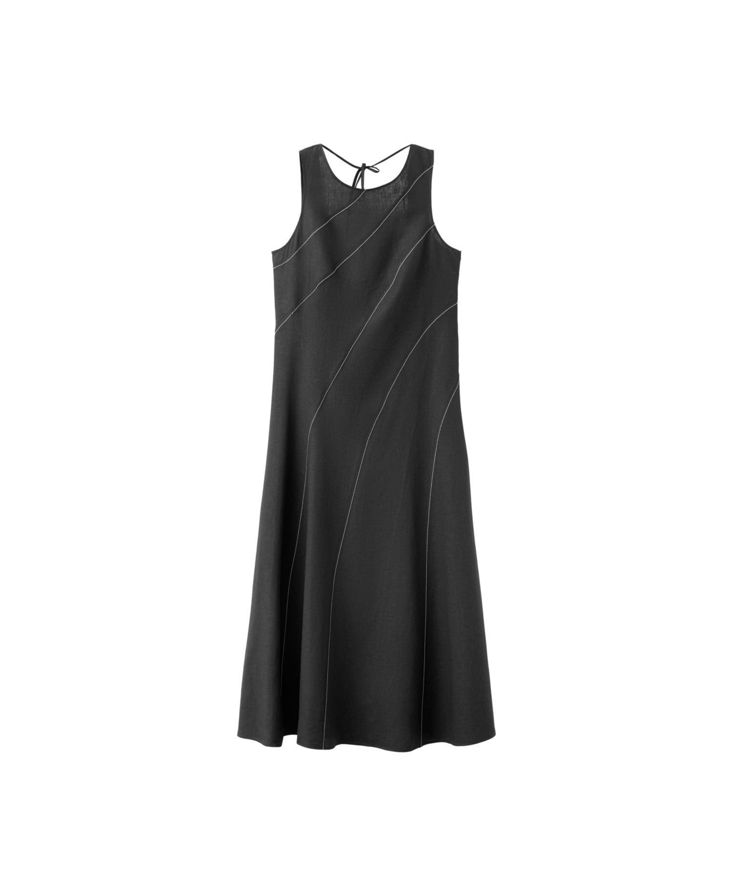 Women's A-Line Midi Linen-Blend Dress