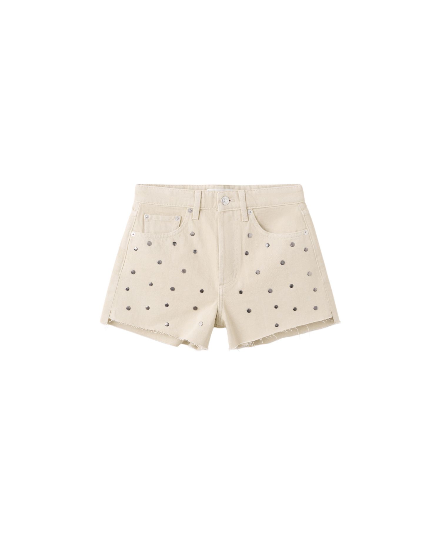 Women's High-Waisted Studded Denim Shorts, 2.95" Inseam