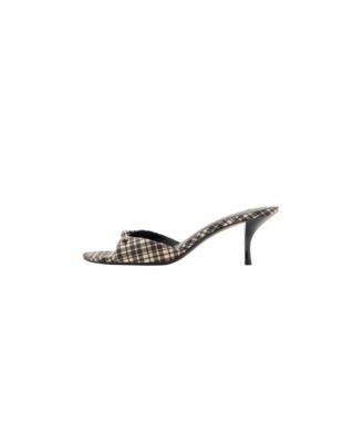 Plaid Kitten-Heel Sandals