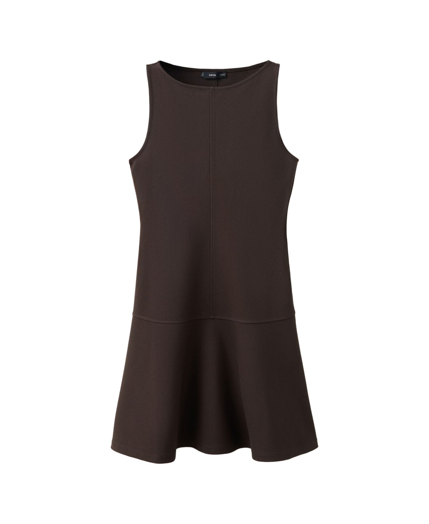 Женское платье Mango Fit & Flare Mini Ruffled Hem, цвет: Коричневый — фото 1
