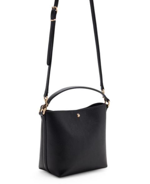 Женская сумка MANGO Small Faux Leather Bucket Handbag, цвет: Чёрный