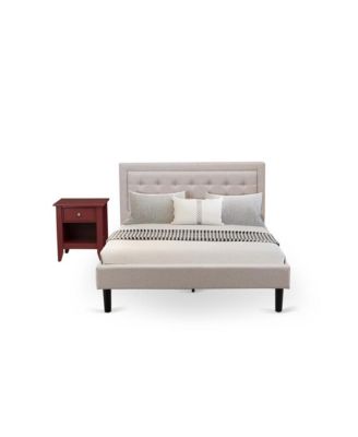 2-Piece Fannin Bedroom Furniture Set with 1 Queen Bed and a Modern End Table