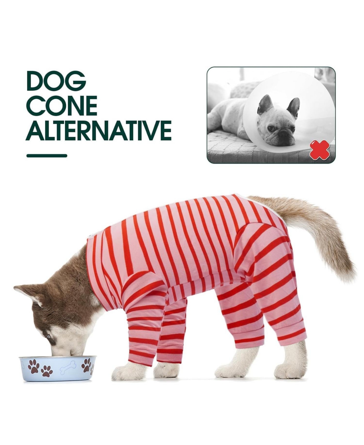 Long Sleeve Post-Surgery Recovery Onesie Suit for Dogs with Abdominal Protection