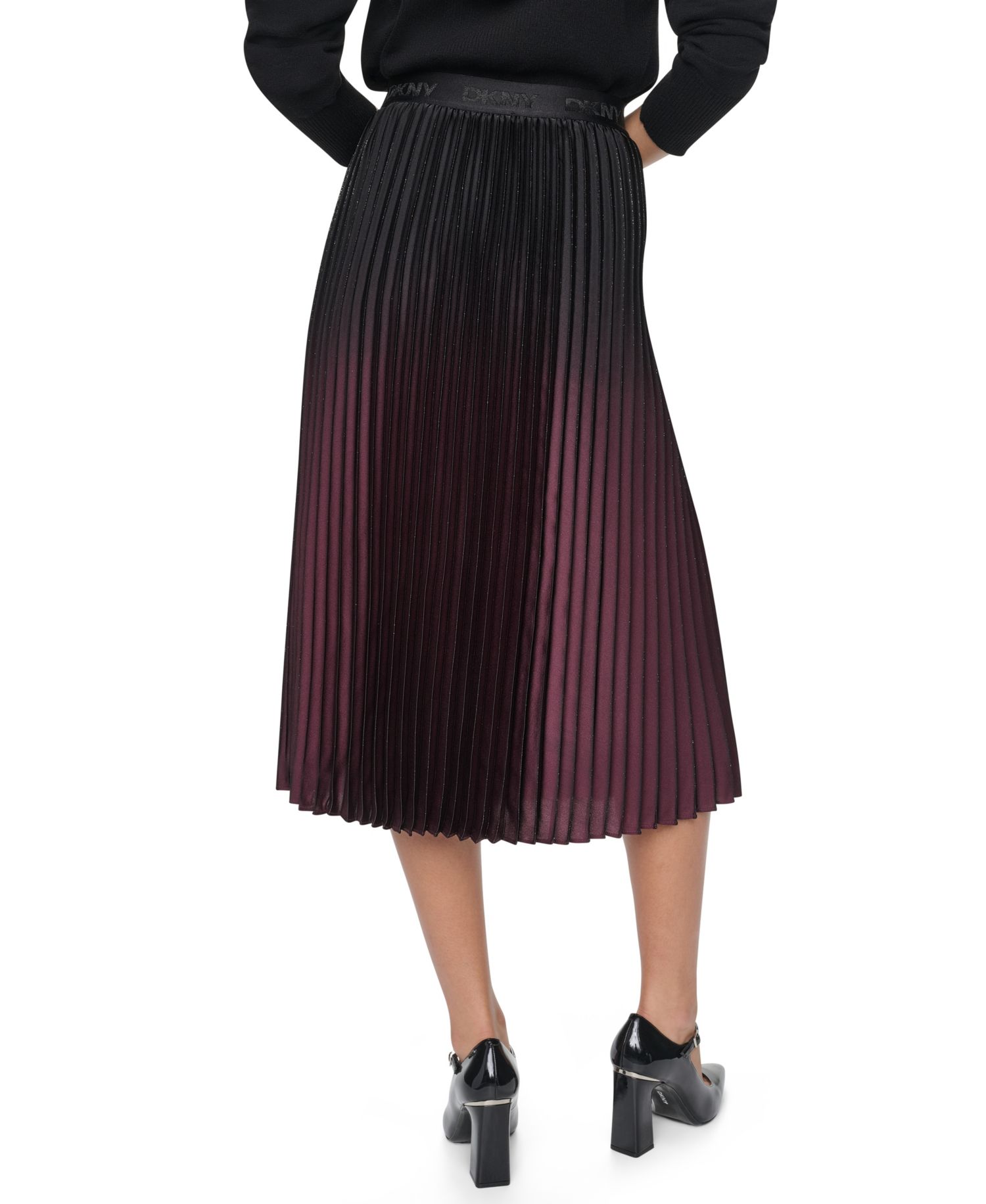 Women's High-Waisted Pleated Midi Skirt