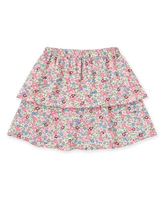 Girls' 7-16 Tiered Floral-Print Knee-Length Skirt
