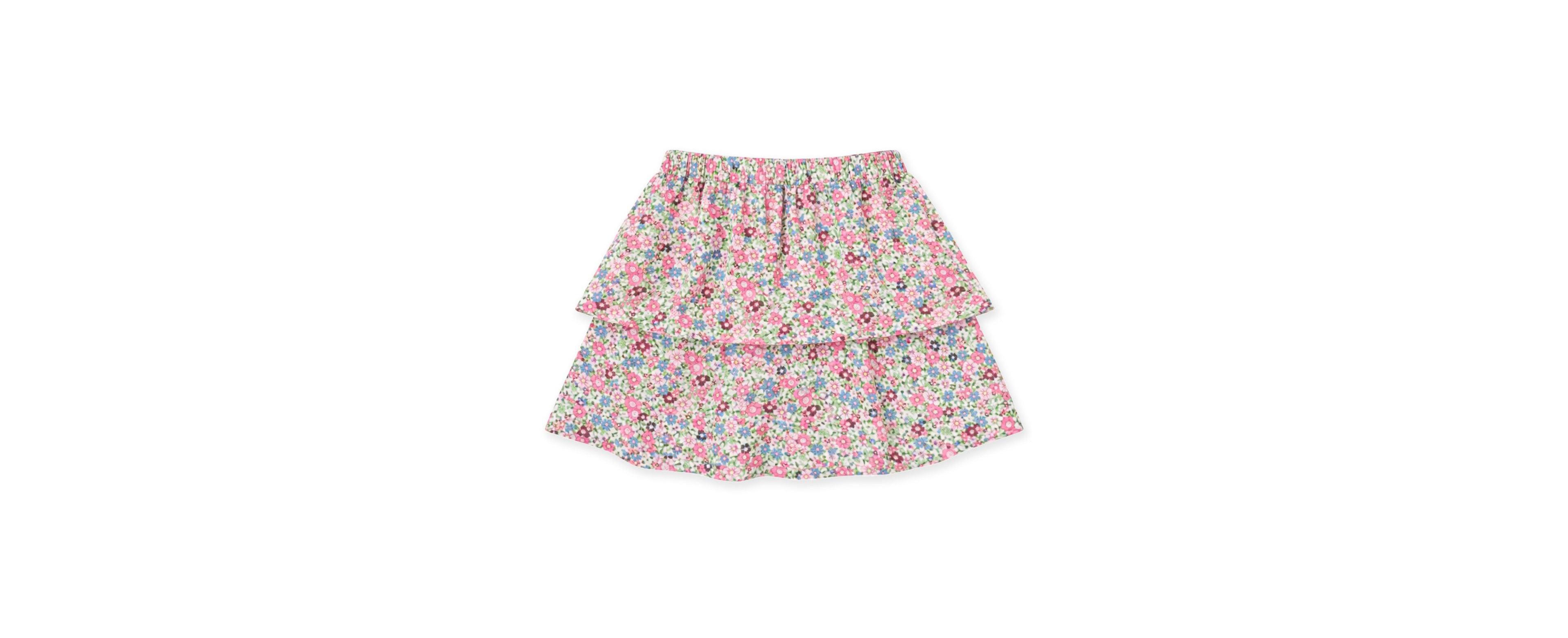 Florence Eiseman Girls' 7-16 Tiered Floral-Print Knee-Length Skirt