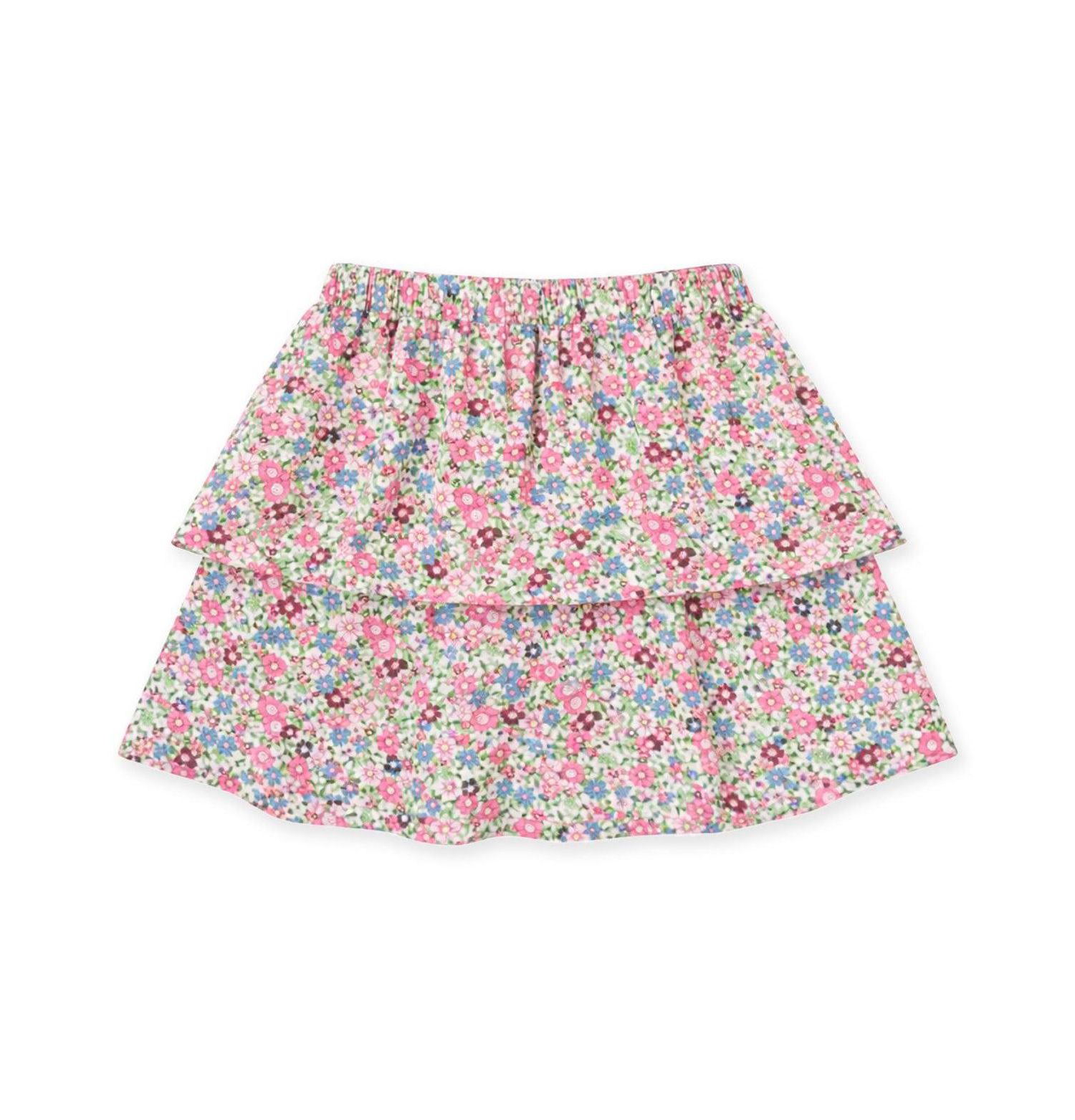 Girls' 7-16 Tiered Floral-Print Knee-Length Skirt
