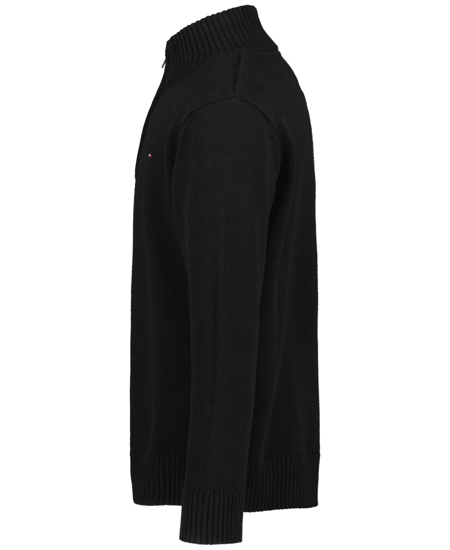 Свитер Tommy Hilfiger Zipneck Cotton Quarter-Zip Sweater для мальчиков, цвет: Чёрный — фото 3