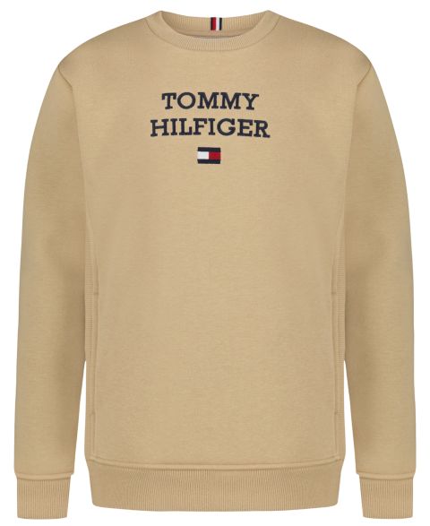 Толстовка Tommy Hilfiger Classic Lockup Crew Long-Sleeve Crewneck with Pockets для мальчиков, цвет: Incense