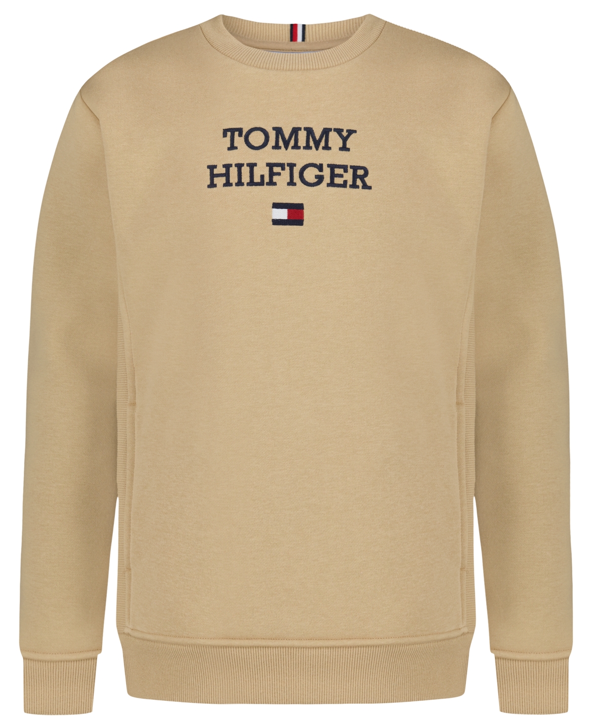 Tommy Hilfiger Boys' 8-20 Classic Lockup Crew Long-Sleeve Crewneck Sweatshirt with Pockets, Created for Macy's