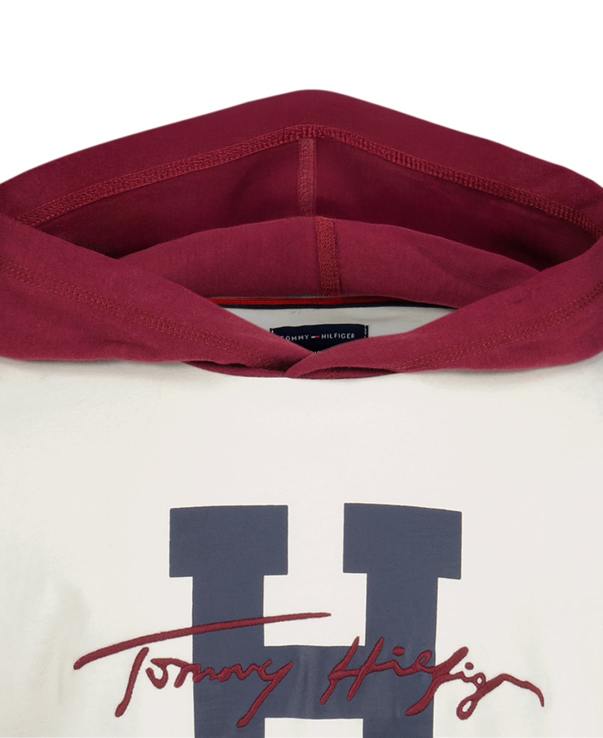 Tommy Hilfiger Boys' 4-20 H Script Hooded Doubler Long-Sleeve Drop-Shoulder T-Shirt
