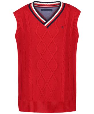 Boys' 8-20 Cable V-Neck Sweater Vest