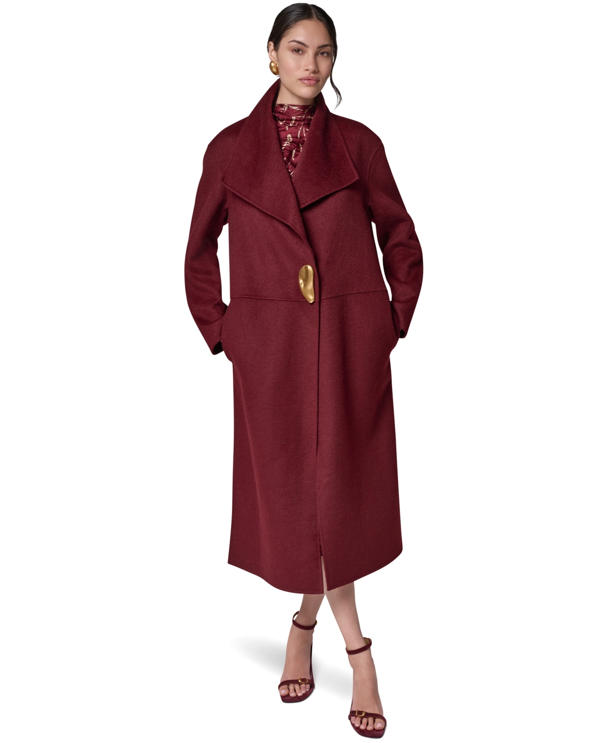 Donna Karan New York Women's Wool-Blend Oversized Coat