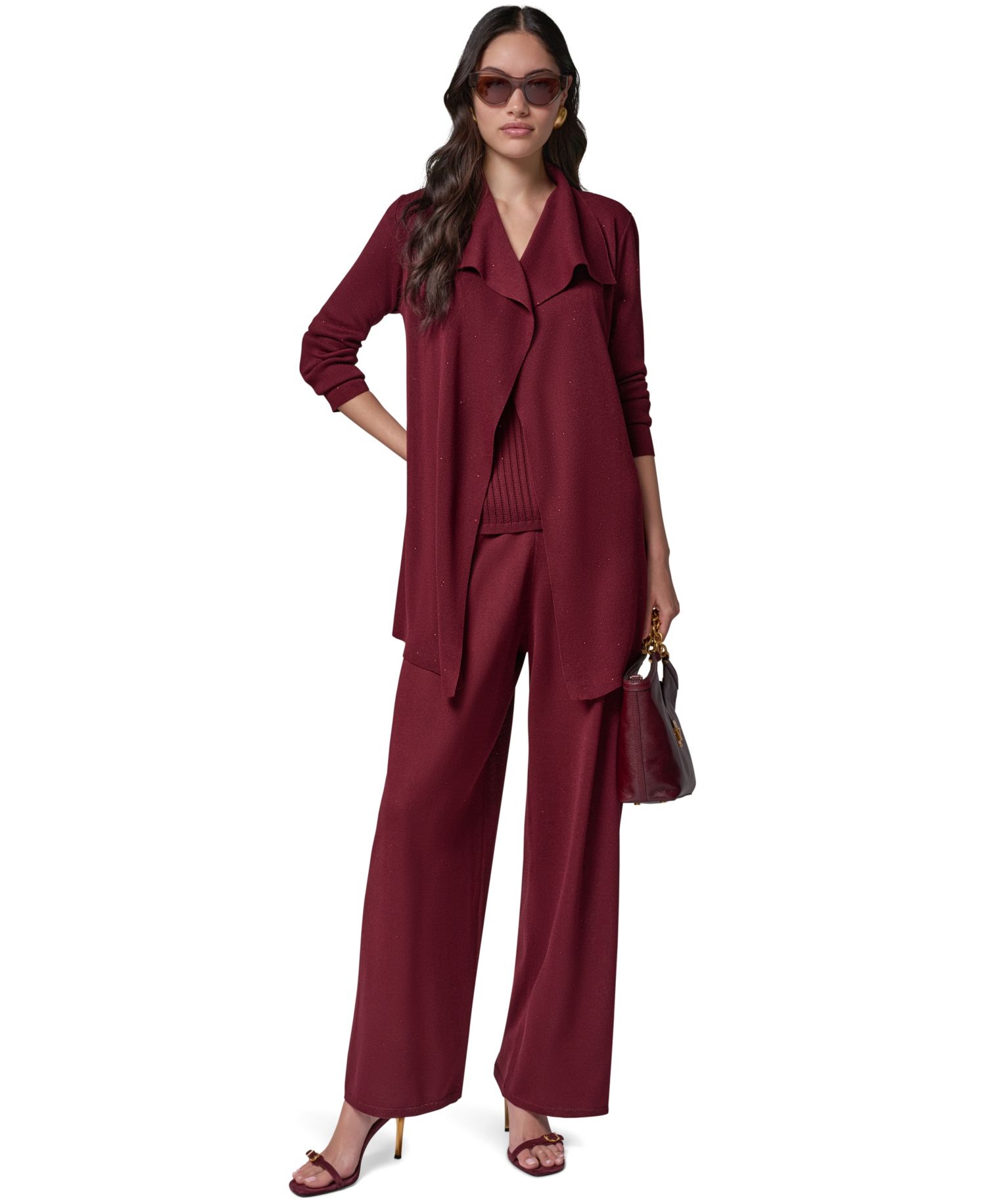 Women's Wrap Long-Sleeve Tie-Front Cardigan