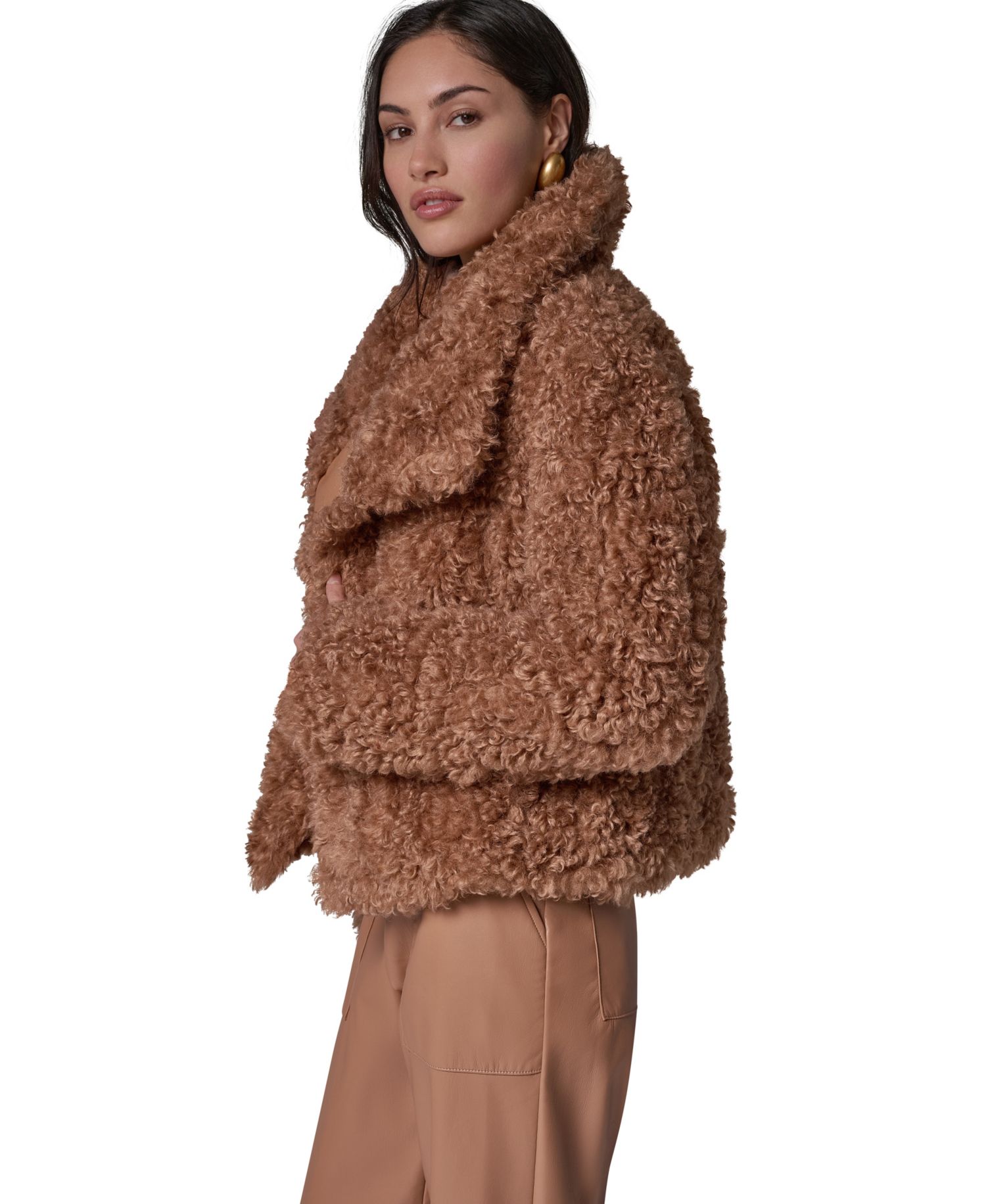 Women's Faux Fur Mock Neck Jacket