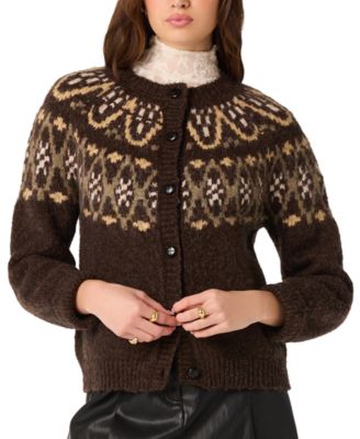 Women's Irene Fair Isle Oversized Crewneck Cardigan