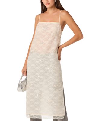 Women's Helena Floral-Beadwork Square-Neck Sleeveless Tunic Top
