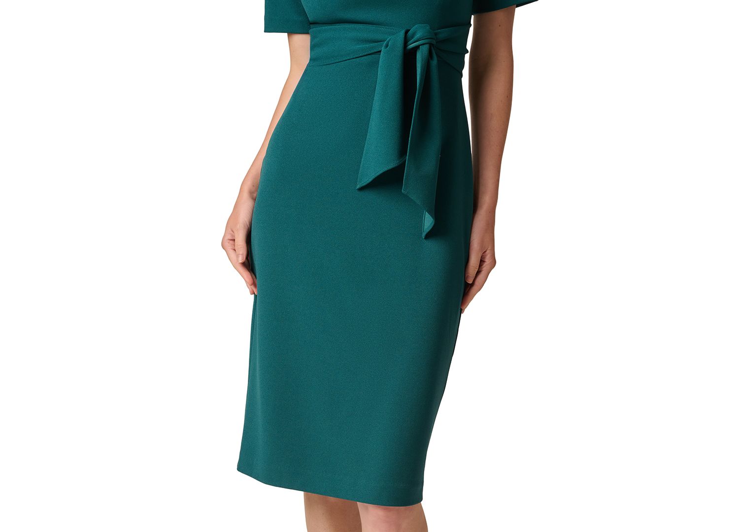Women's Tie-Waist Short-Sleeve Sheath Dress